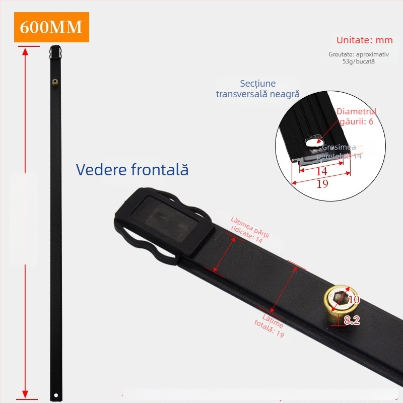 Accesoriu pentru bandă de închidere a ferestrei casemate – șină de transmisie din aliaj, conexiune glisantă, anti-penetrație, funcționare silențioasă, Model GZ-01