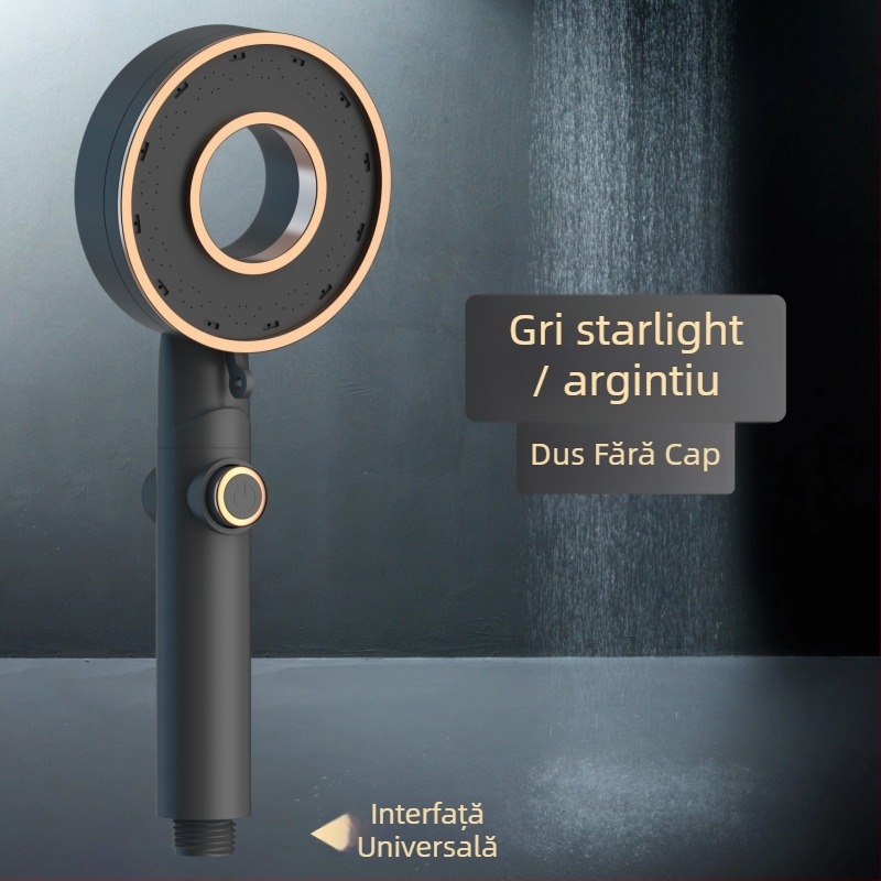 Set cap de duș - portabil ABS, funcție ploaie, cap rotund