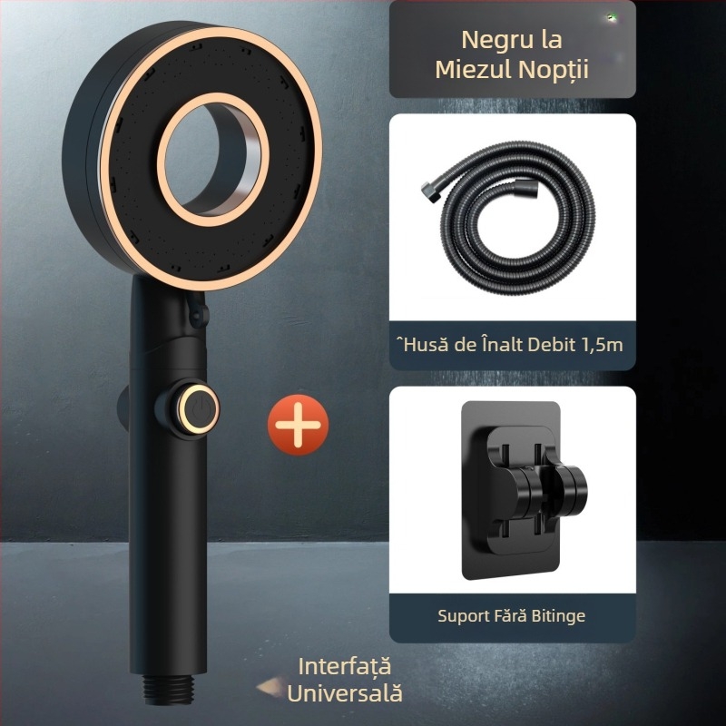 Set cap de duș - portabil ABS, funcție ploaie, cap rotund