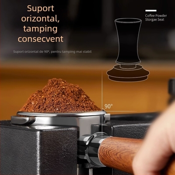 Distribuitor și tamper pentru cafea din oțel inoxidabil, 2-în-1, pentru uz casnic, stil modern minimalist, 0,5 kg, ambalare în tavă