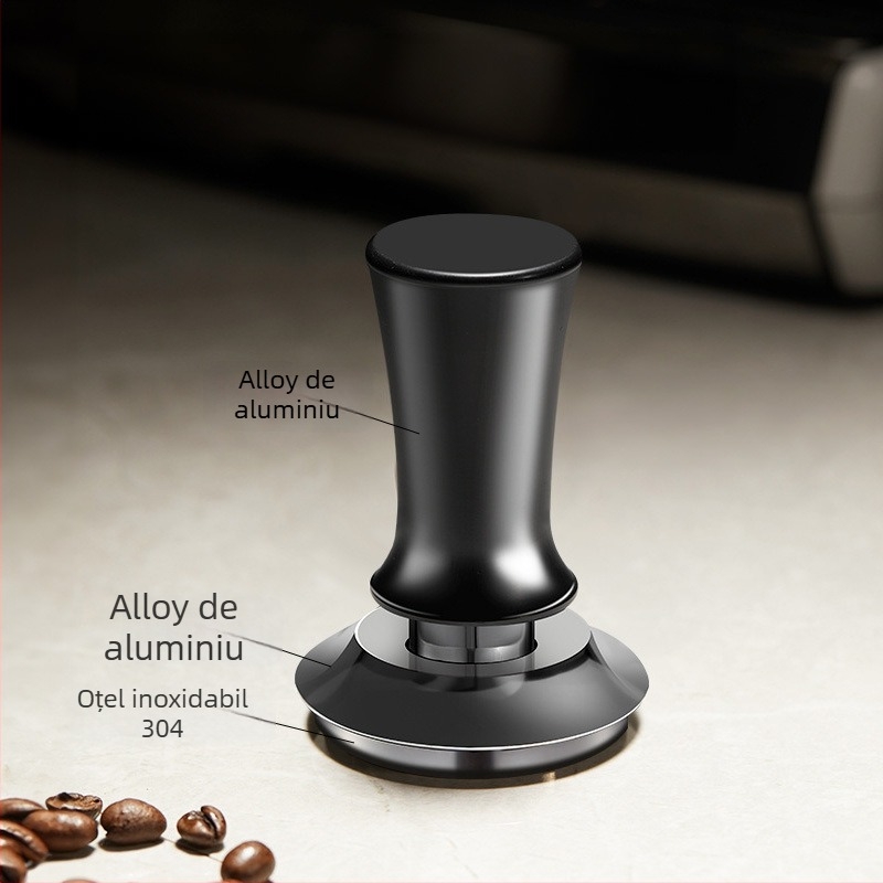 Distribuitor și tamper pentru cafea din oțel inoxidabil, 2-în-1, pentru uz casnic, stil modern minimalist, 0,5 kg, ambalare în tavă