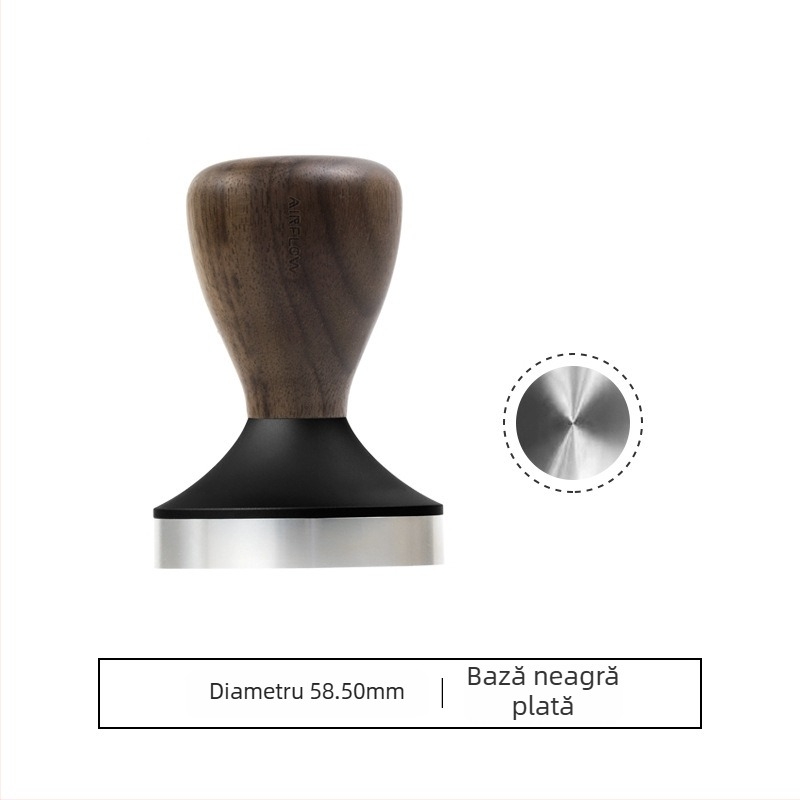 Tamper pentru cafea - oțel inoxidabil, stil modern minimalist, bază plată circulară concentrică, greutate 352 g, personalizare disponibilă
