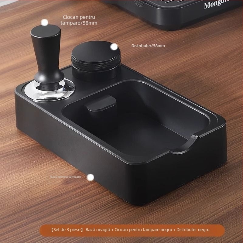 Bază pentru tampare cafea cu vas integrat pentru zațuri și dozor de pulbere, mâner ciocan tampere, depozitare multifuncțională; Material: Alt; Logo: imprimare cu pad; Stil: Stil chinez nou; Calitate: Primă clasă