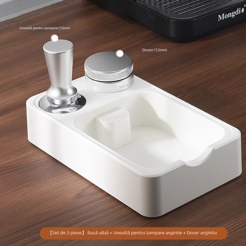 Bază pentru tampare cafea cu vas integrat pentru zațuri și dozor de pulbere, mâner ciocan tampere, depozitare multifuncțională; Material: Alt; Logo: imprimare cu pad; Stil: Stil chinez nou; Calitate: Primă clasă