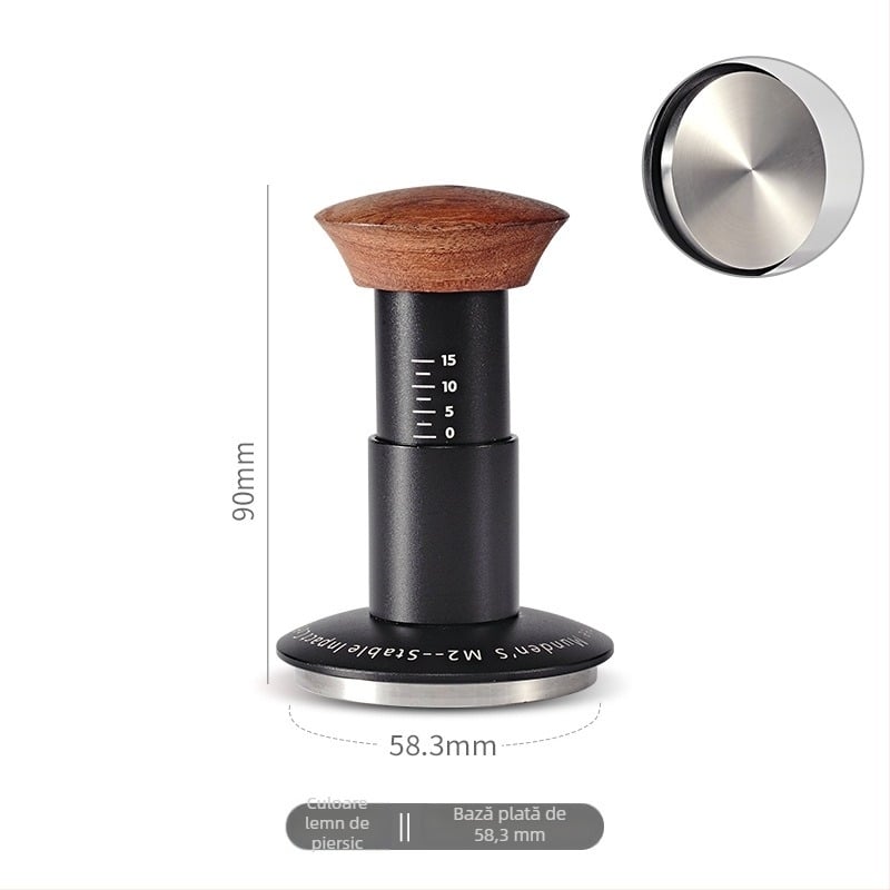 Tamper de cafe manual din oțel inoxidabil 304, greutate 450 g, stil modern minimalist, potrivit pentru birou, casă și cafenea.