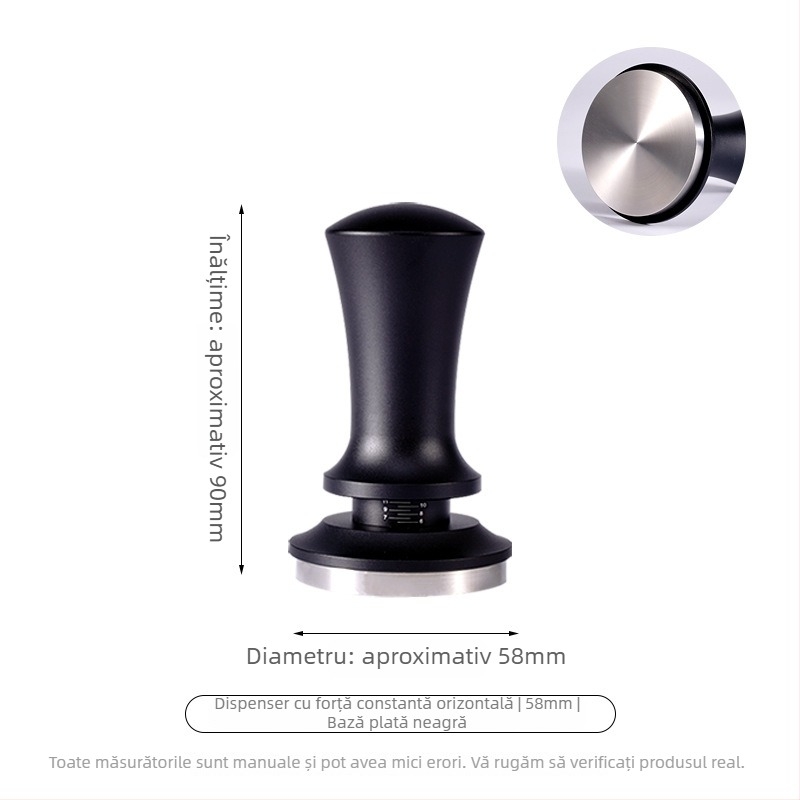 Tamper de cafe manual din oțel inoxidabil 304, greutate 450 g, stil modern minimalist, potrivit pentru birou, casă și cafenea.