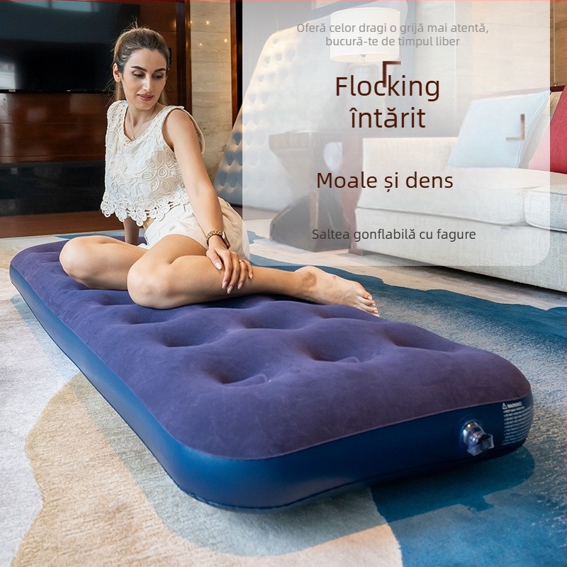 Pat gonflabil cu suprafață catifelată; capacitate maximă: 200