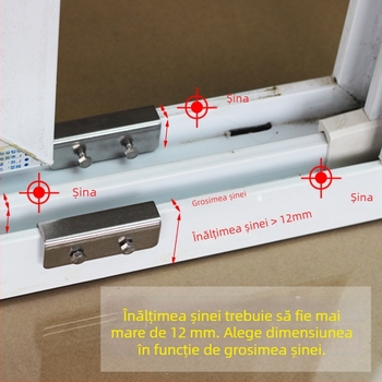 Încuietoare pentru fereastră, model Aqs02, anti-furt, pentru ferestre glisante, protecție copii
