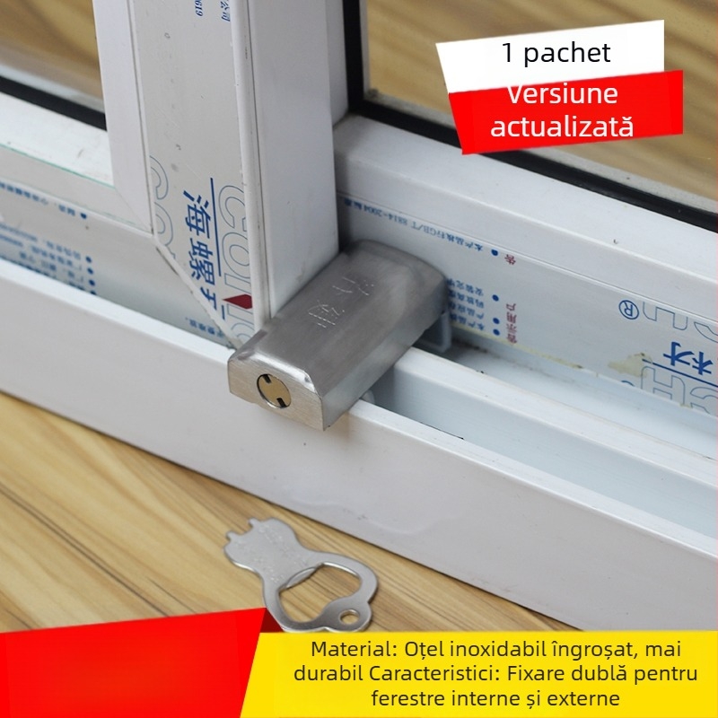 Încuietoare pentru fereastră, model Aqs02, anti-furt, pentru ferestre glisante, protecție copii