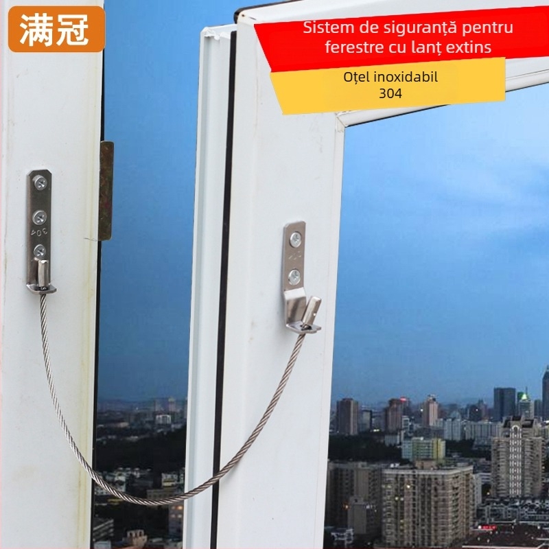 Încuietoare pentru fereastră, model Aqs02, anti-furt, pentru ferestre glisante, protecție copii