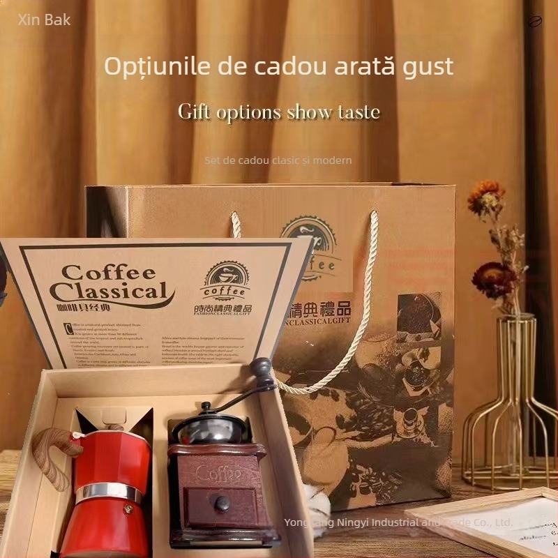 Măcinător de cafea manual cu logo imprimat, personalizare disponibilă, stil retro, lansare vară 2021
