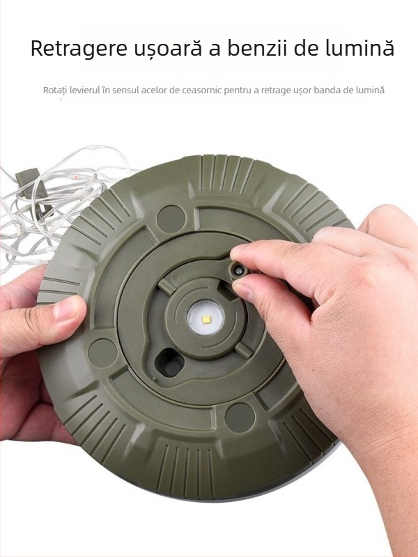 Lumină LED pentru camping, șir de 20 m, alimentare cu baterie, 3,7 V, 5 W, întrerupător cu buton