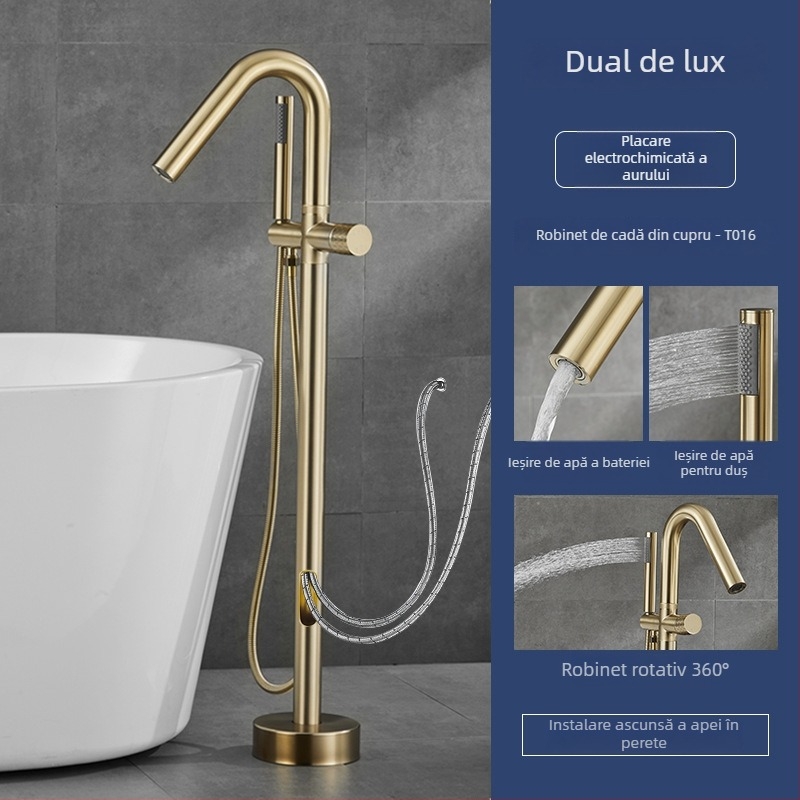 Robinet de cadă, din cupru masiv, cald și rece, robinet cu disc ceramic, (1–99°C)