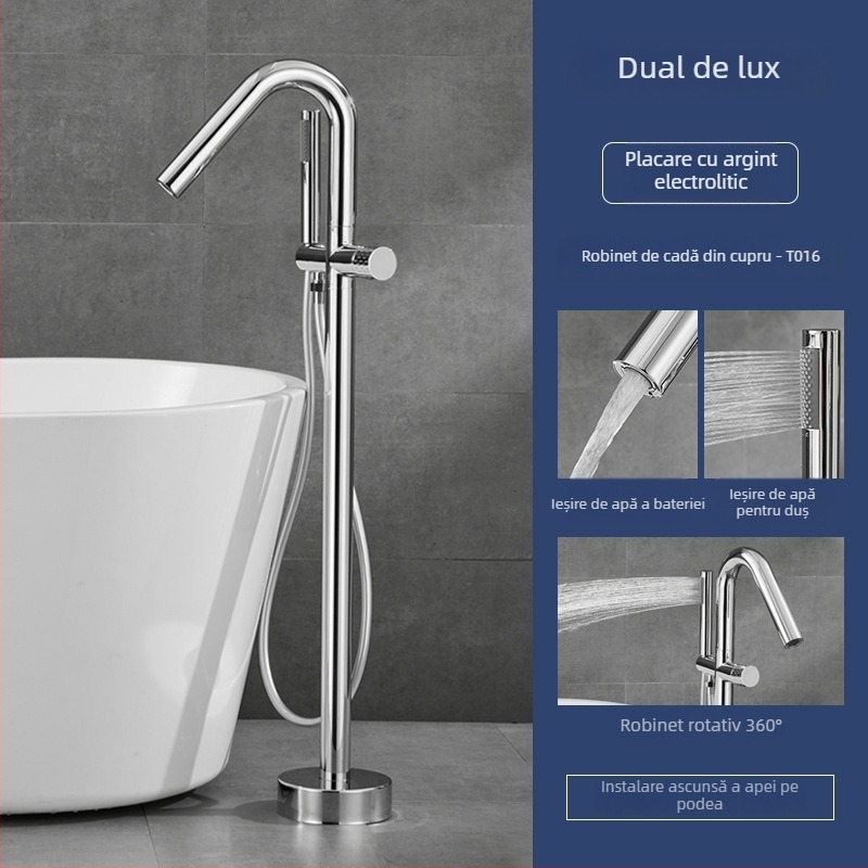 Robinet de cadă, din cupru masiv, cald și rece, robinet cu disc ceramic, (1–99°C)