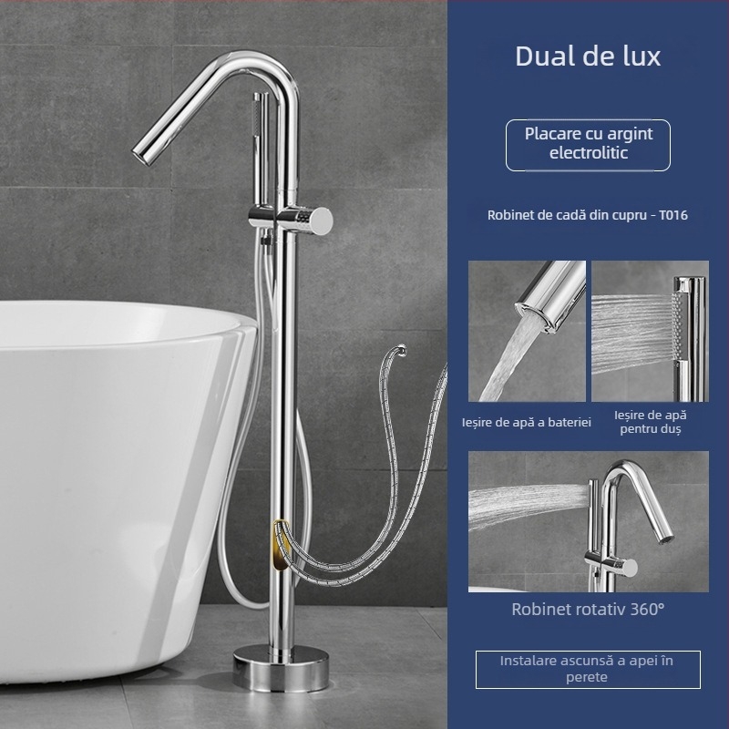 Robinet de cadă, din cupru masiv, cald și rece, robinet cu disc ceramic, (1–99°C)