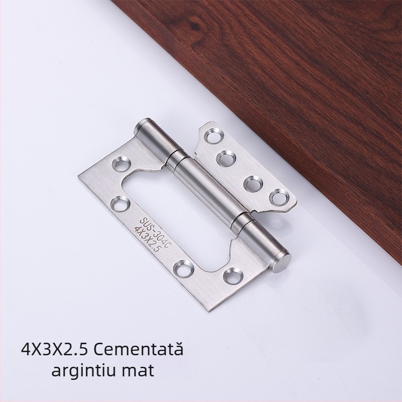 Balama din oțel inoxidabil, funcționare silențioasă, foiță îngroșată, pentru uși din lemn, cu rulment