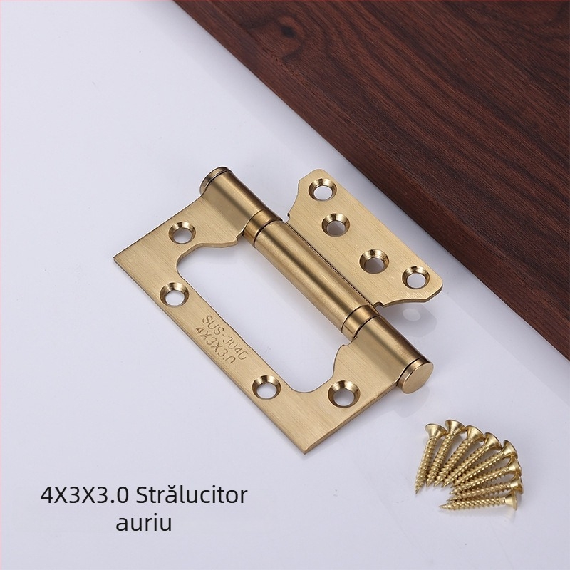 Balama din oțel inoxidabil, funcționare silențioasă, foiță îngroșată, pentru uși din lemn, cu rulment