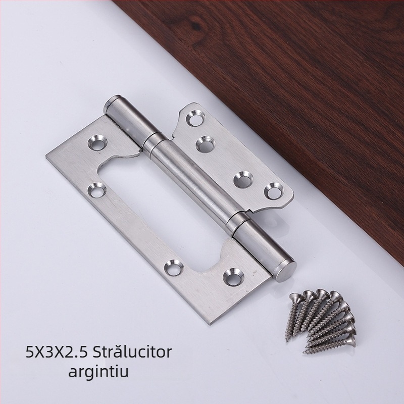 Balama din oțel inoxidabil, funcționare silențioasă, foiță îngroșată, pentru uși din lemn, cu rulment