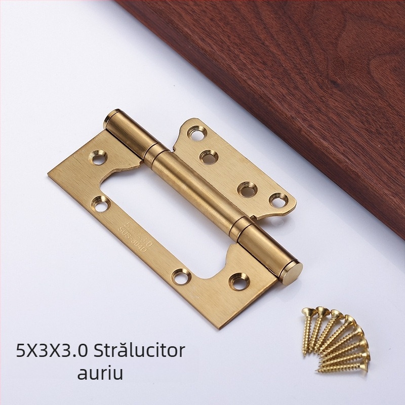 Balama din oțel inoxidabil, funcționare silențioasă, foiță îngroșată, pentru uși din lemn, cu rulment