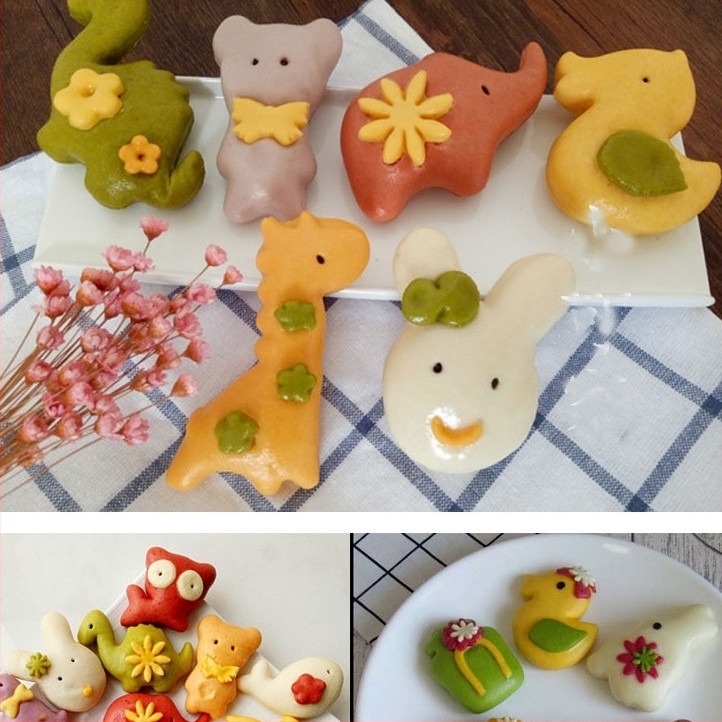 Formă pentru chifle aburite cu animale, oțel inoxidabil, făcută manual, instrument pentru tăierea legumelor pentru hrana bebelușului