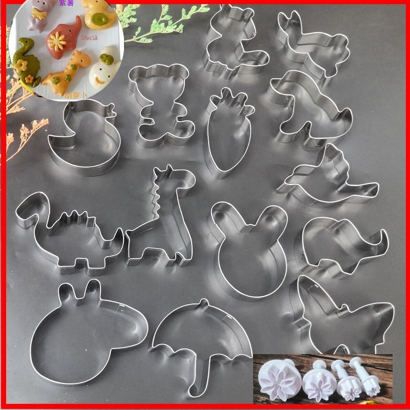 Formă pentru chifle aburite cu animale, oțel inoxidabil, făcută manual, instrument pentru tăierea legumelor pentru hrana bebelușului