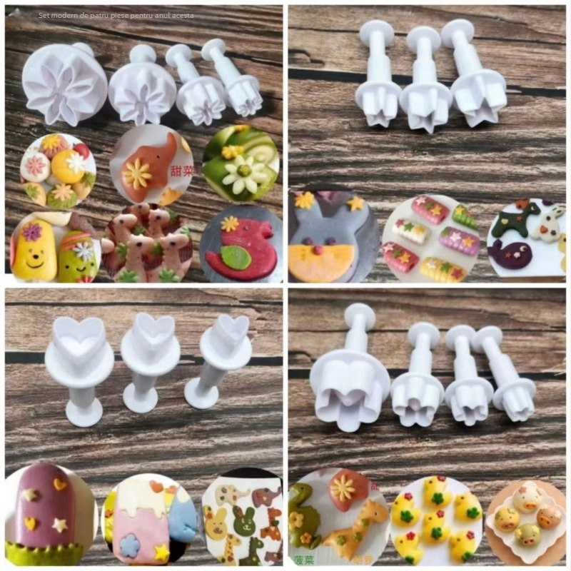 Formă pentru chifle aburite cu animale, oțel inoxidabil, făcută manual, instrument pentru tăierea legumelor pentru hrana bebelușului