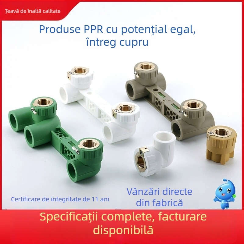 Conector PPR cu cotă dublă echipotențială, Tee cu filet interior, cot în formă de U, îmbinare prin topire la cald; modele variate; calitate de primă clasă