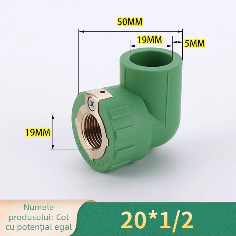 Conector PPR cu cotă dublă echipotențială, Tee cu filet interior, cot în formă de U, îmbinare prin topire la cald; modele variate; calitate de primă clasă