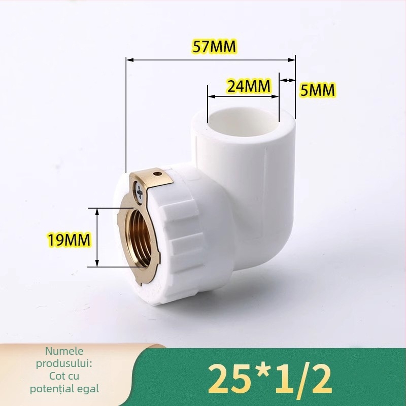 Conector PPR cu cotă dublă echipotențială, Tee cu filet interior, cot în formă de U, îmbinare prin topire la cald; modele variate; calitate de primă clasă