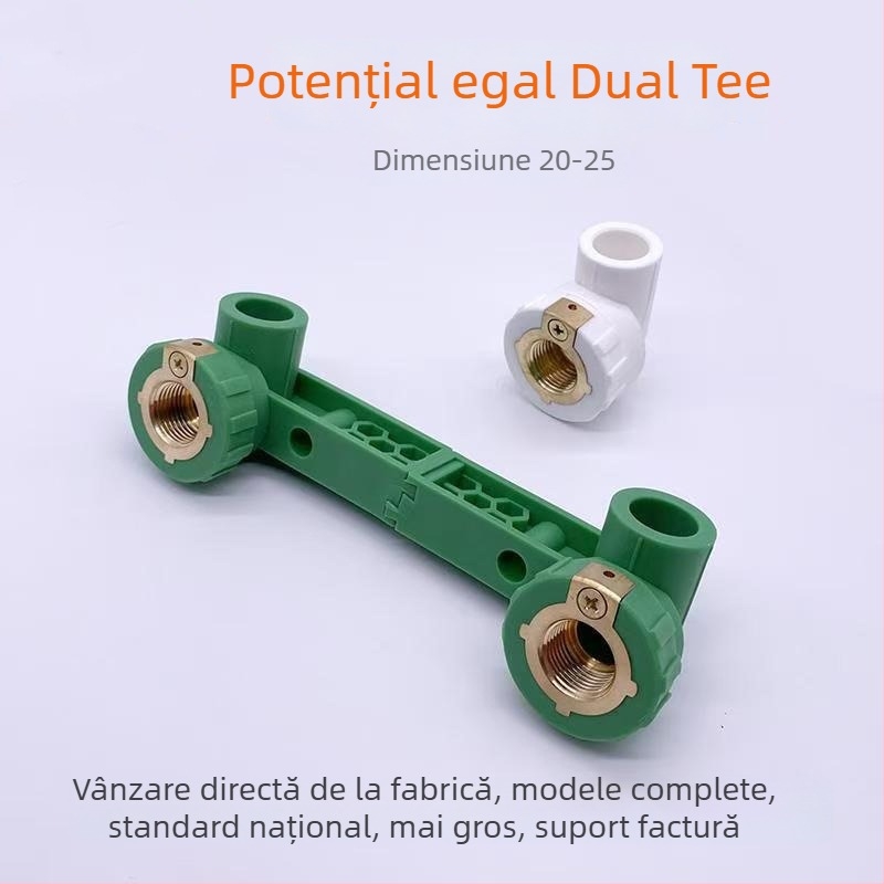 Conector PPR cu cotă dublă echipotențială, Tee cu filet interior, cot în formă de U, îmbinare prin topire la cald; modele variate; calitate de primă clasă