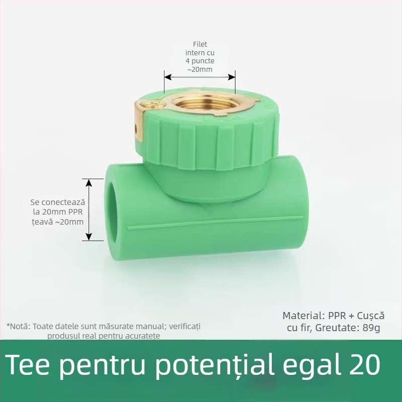 Conector PPR cu cotă dublă echipotențială, Tee cu filet interior, cot în formă de U, îmbinare prin topire la cald; modele variate; calitate de primă clasă