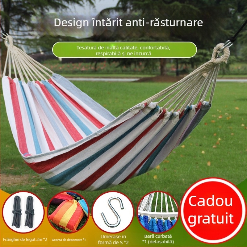 Hamac din pânză cu suport din lemn, Sanjia, gata pentru etichetare privată