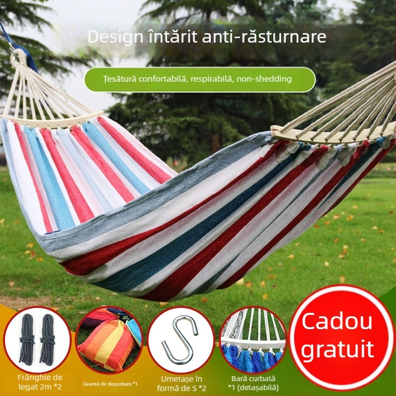 Hamac din pânză cu suport din lemn, Sanjia, gata pentru etichetare privată