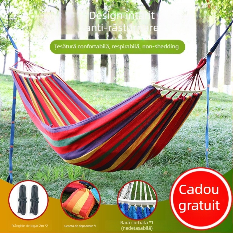 Hamac din pânză cu suport din lemn, Sanjia, gata pentru etichetare privată