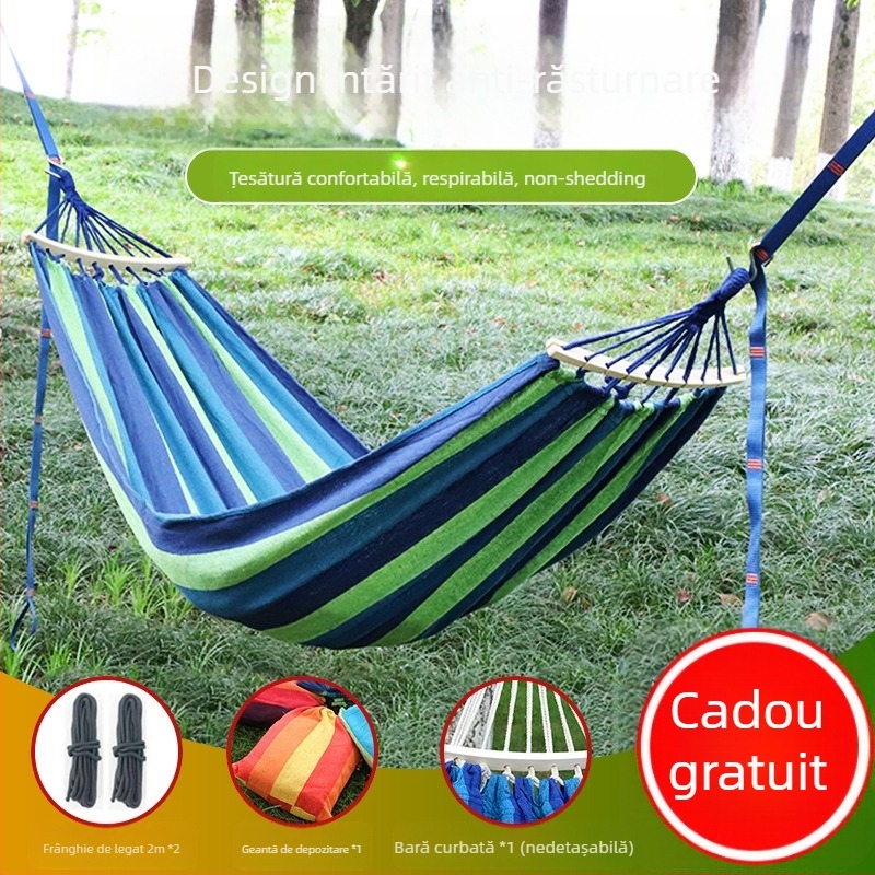 Hamac din pânză cu suport din lemn, Sanjia, gata pentru etichetare privată