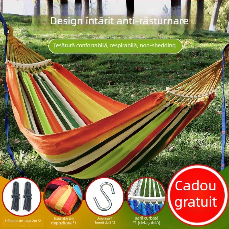 Hamac din pânză cu suport din lemn, Sanjia, gata pentru etichetare privată