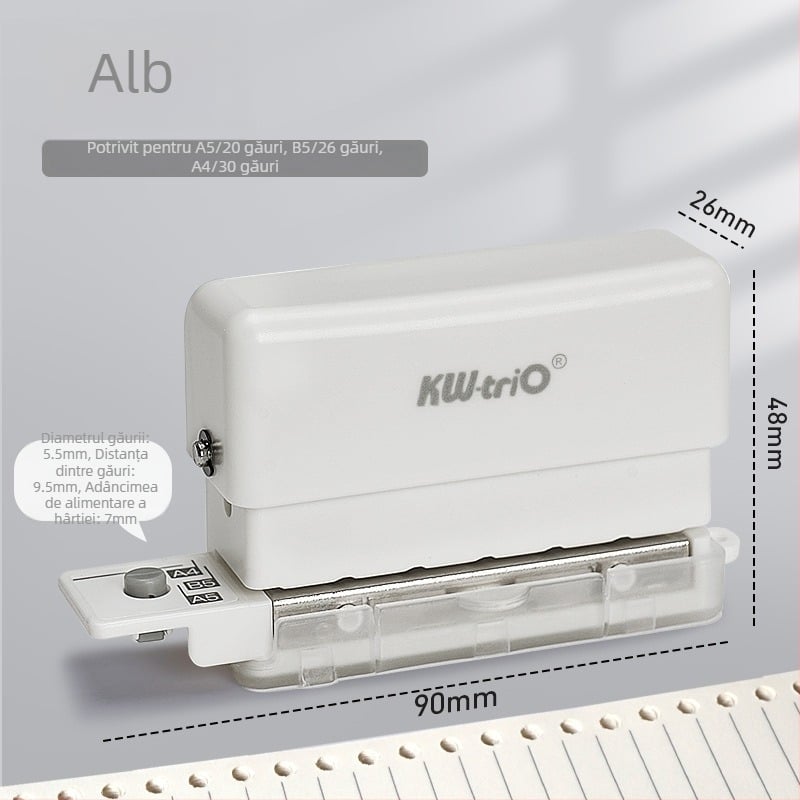 Perforator cu mai multe găuri 99H2 – manual, 5 găuri, capacitate 2 coli, greutate 0.2 kg
