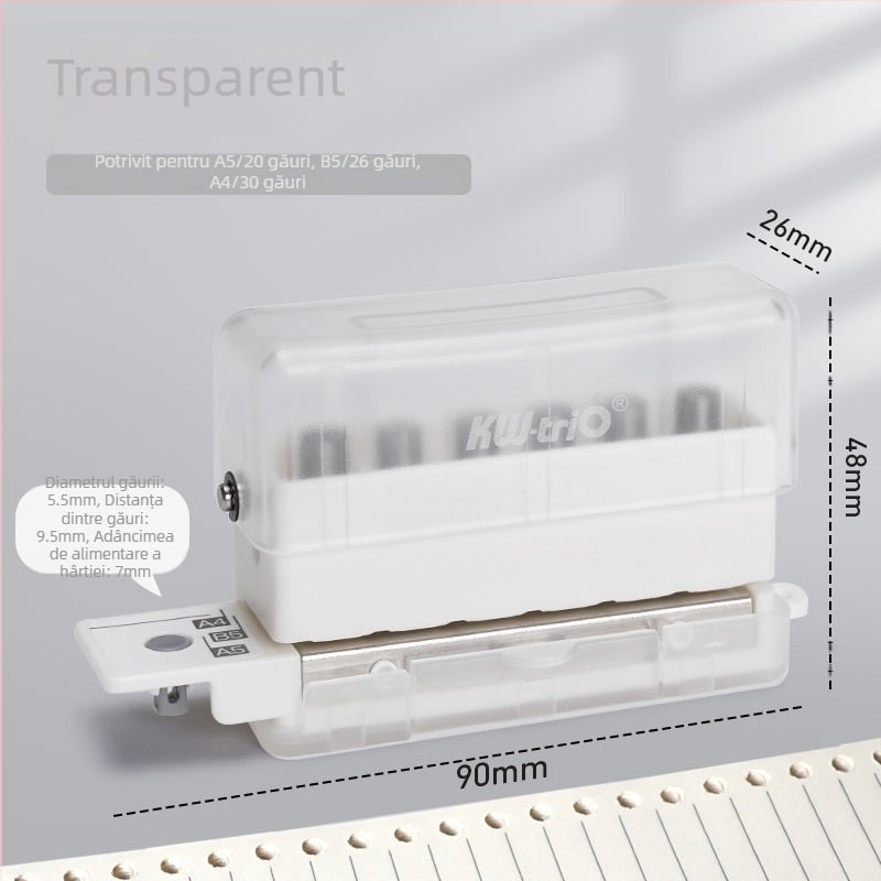 Perforator cu mai multe găuri 99H2 – manual, 5 găuri, capacitate 2 coli, greutate 0.2 kg