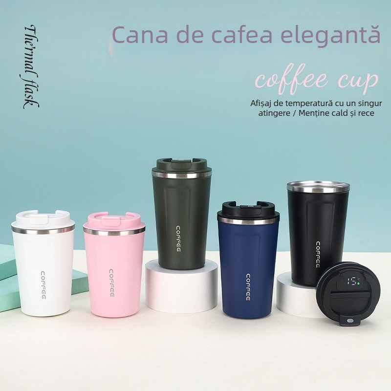 Termos cu pereți dubli, izolație vid, interior 304 oțel inoxidabil, exterior 201 oțel inoxidabil, capac filet, personalizare logo