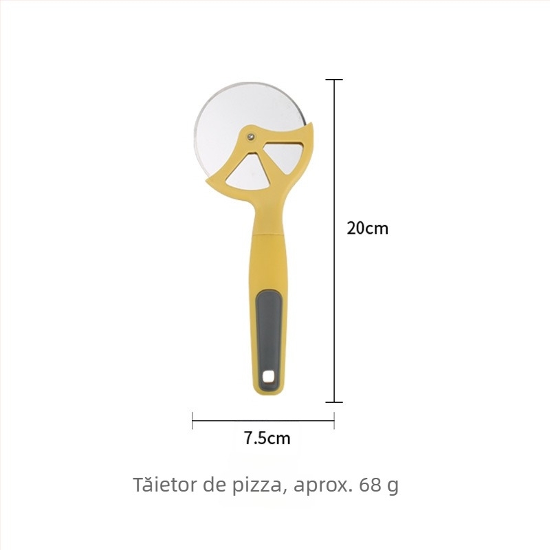 Set de unelte de bucătărie: curățător de legume, spatulă pentru prăjituri, tăietor de fructe și deschizător de sticle; mânere din lemn și PP; piese ABS; lame din oțel inoxidabil 430.