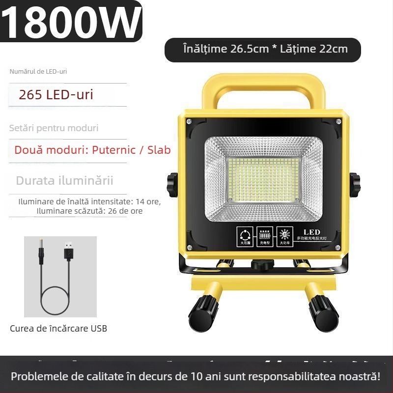 Proiector de camping pentru situații de urgență, lampă incandescentă, alimentare reîncărcabilă