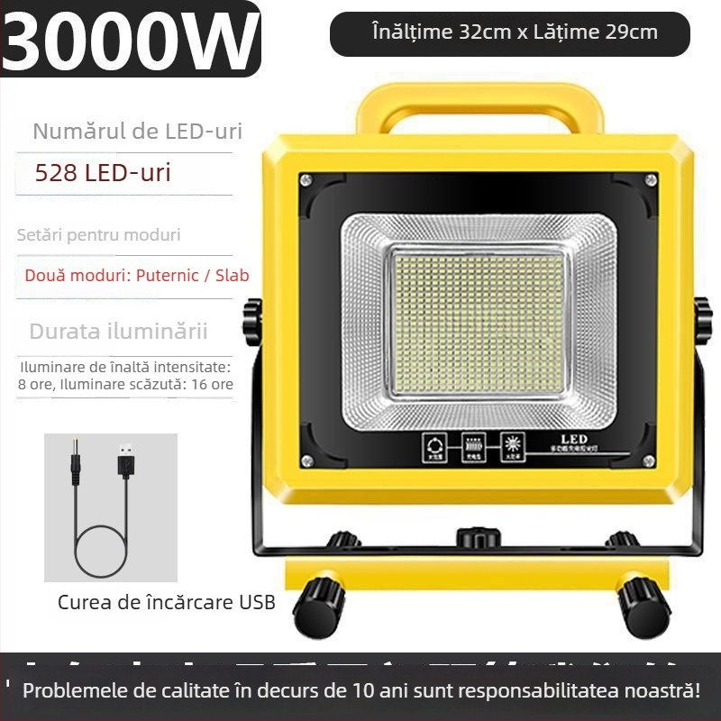 Proiector de camping pentru situații de urgență, lampă incandescentă, alimentare reîncărcabilă