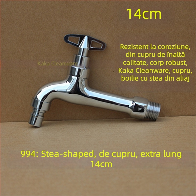 Robinet exterior cu încuietoare și cheie pentagonală, din cupru total, model 950, supapă cu disc ceramic, flux de apă rece, ieșire unică