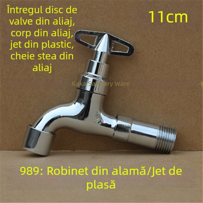 Robinet exterior cu încuietoare și cheie pentagonală, din cupru total, model 950, supapă cu disc ceramic, flux de apă rece, ieșire unică