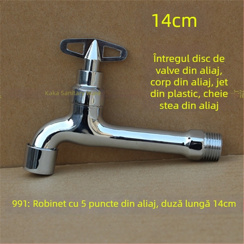 Robinet exterior cu încuietoare și cheie pentagonală, din cupru total, model 950, supapă cu disc ceramic, flux de apă rece, ieșire unică