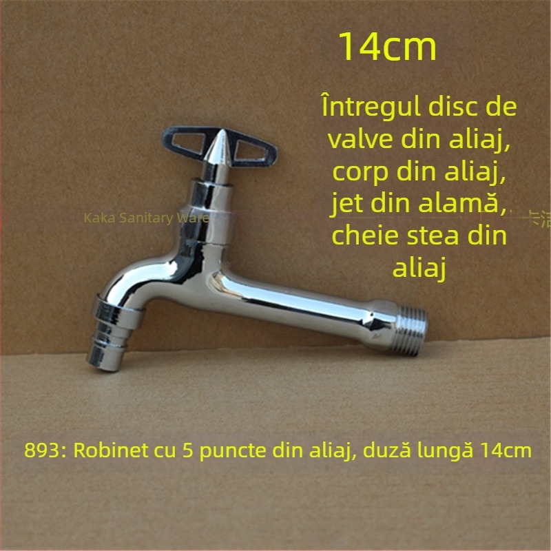 Robinet exterior cu încuietoare și cheie pentagonală, din cupru total, model 950, supapă cu disc ceramic, flux de apă rece, ieșire unică