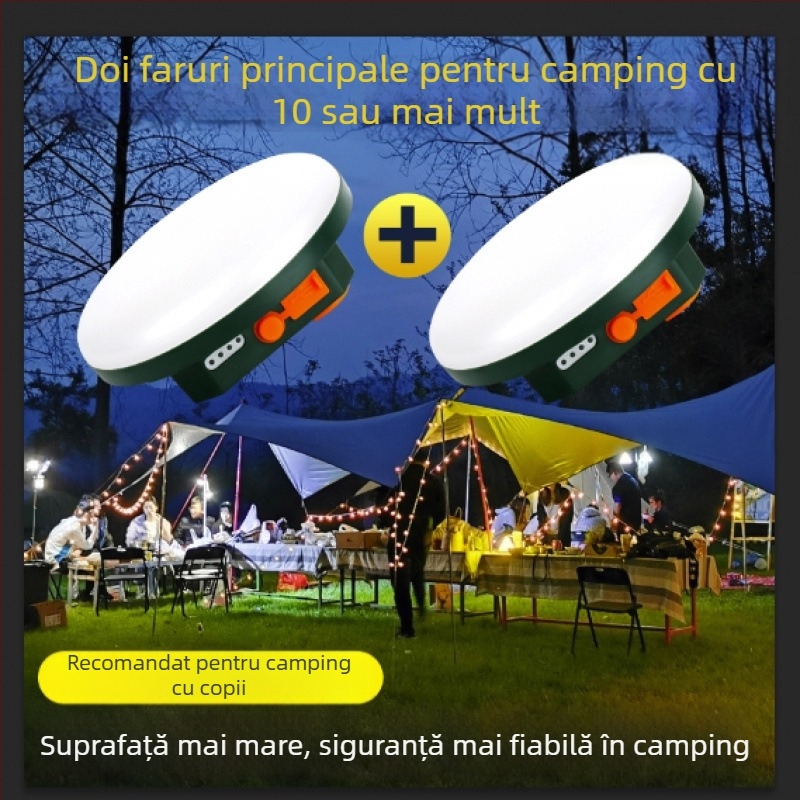 Lumină LED pentru cort – alimentare prin energie cinetică, rezistentă la apă, portabilă