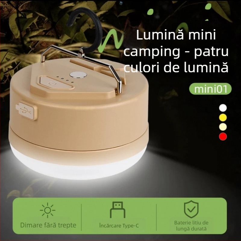 Lumină LED pentru cort – alimentare prin energie cinetică, rezistentă la apă, portabilă