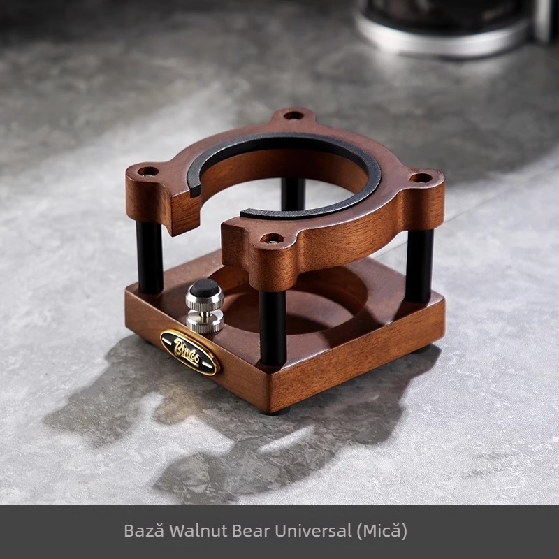 Bază din lemn pentru presă de cafea și raft de depozitare – Organizator de birou premium pentru accesorii ale mașinii de cafea, stil retro lux