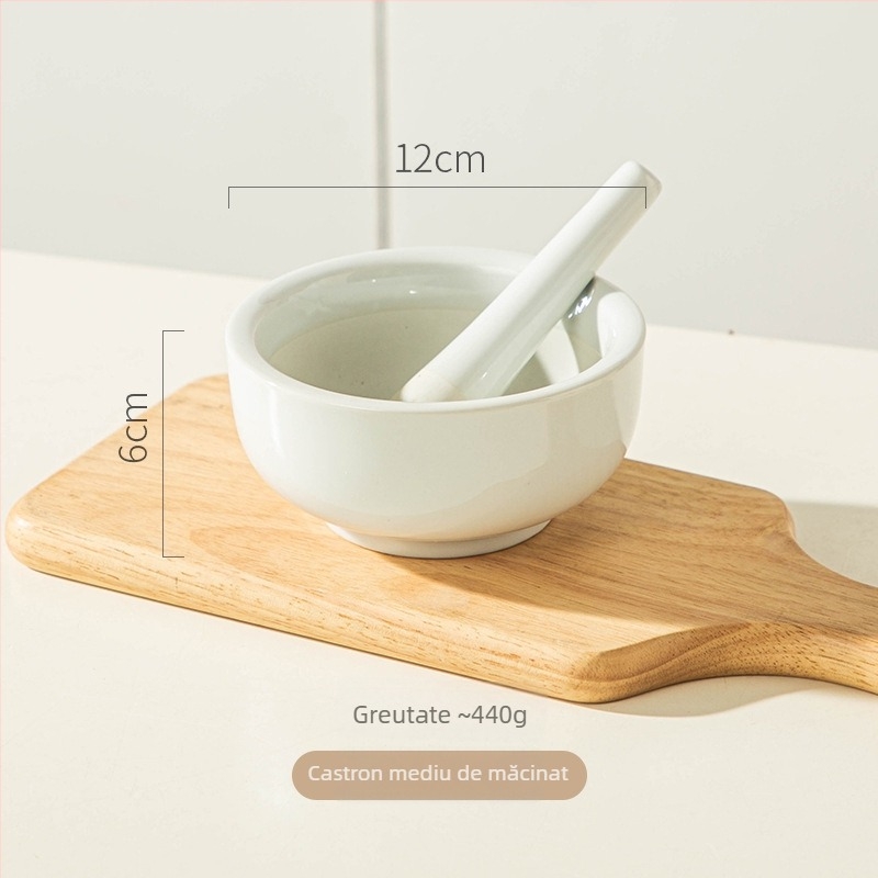 Măcinător ceramic pentru usturoi și ghimbir, design modern minimalist, brand Bole qianli, imprimare logo disponibilă